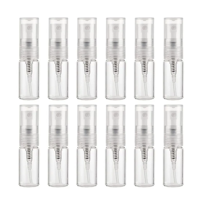 اسپری عطر خالی مدل 3میل ویال درب پلاستیکی مجموعه 24 عددی