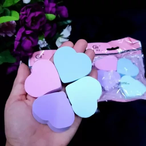 پد آرایشی مدل قلبی پک چهار عددی